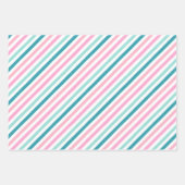 Blauwgroen Roze Patroon Kerstvakantie Inpakpapier Vel (Voorkant 3)