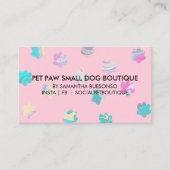 Blauwgroen roze poot boarding honden huisdier trim visitekaartje (Voorkant)