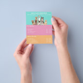 Blauwgroen roze prijslijst voor honden flyer (Hand)
