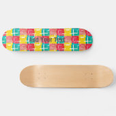  Blauwgroen Roze rood Patroon Persoonlijk Skateboard (Horizontaal)