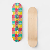  Blauwgroen Roze rood Patroon Persoonlijk Skateboard (Voorkant)