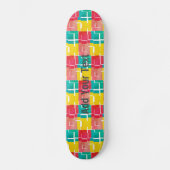  Blauwgroen Roze rood Patroon Persoonlijk Skateboard (Voorkant)