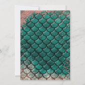 Blauwgroen & Roze Rose Gold Glitter Mermaid Sweet Kaart (Achterkant)
