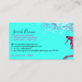 Blauwgroen roze, roze, hangende reservesproei visitekaartje (Achterkant)