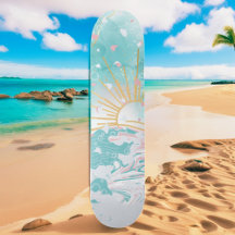 Blauwgroen & Roze Strand Kustgolven Vrouwen Beginn