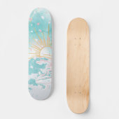 Blauwgroen & Roze Strand Kustgolven Vrouwen Beginn Persoonlijk Skateboard (Voorkant)