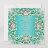 Blauwgroen Roze Vlinder Vrouwen 30ste Verjaardag Kaart (Achterkant)