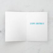  Blauwgroen & Roze Vlinder Wenskaart Aankondiging (Binnen)