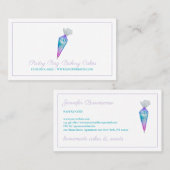 Blauwgroen roze Waterverf gebak bakkerij Visitekaartje (Voorkant / Achterkant)