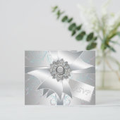 Blauwgroen Roze Wervelparel Witte RSVP Kaarten (Staand voorkant)