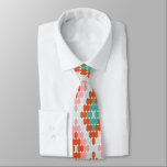 Blauwgroen roze winterpatroon met geometrisch diam stropdas<br><div class="desc">Cute Winter Geometric Diamond Pattern in Blauwgroen en Roze Stropdas</div>