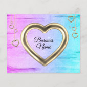 Blauwgroen Roze Wooden Textured Heart Hartelijk da (Achterkant)