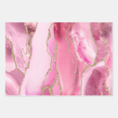 blauwgroen roze zwart agate inpakpapier vel (Voorkant 2)