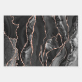 blauwgroen roze zwart agate inpakpapier vel (Voorkant 3)