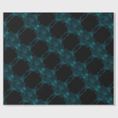 Blauwgroen Rozen Black Gothic Wedding Cadeaupapier (Vlak)