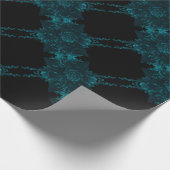 Blauwgroen Rozen Black Gothic Wedding Cadeaupapier (Hoek)