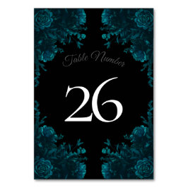 Blauwgroen Rozen Black Gothic Wedding Kaart