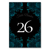 Blauwgroen Rozen Black Gothic Wedding Kaart (Voorkant)
