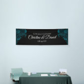 Blauwgroen Rozen Black Gothic Wedding Spandoek (Beurs)