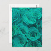 blauwgroen rozen briefkaart (Voorkant / Achterkant)