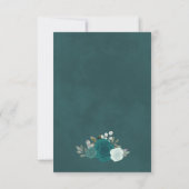 Blauwgroen Rozen Floral Elegant Boho Wedding Calen Save The Date (Achterkant)