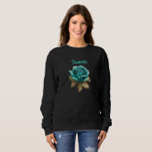 Blauwgroen Rozen sweatshirt (Voorkant volledig)