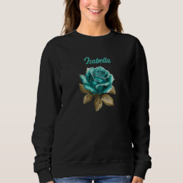  Blauwgroen Rozen sweatshirt