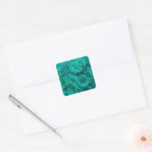 blauwgroen rozen vierkante sticker (Envelop)