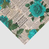 Blauwgroen Rozen voor de ontkoppeling van  kranten Tissuepapier (Detail)