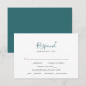 Blauwgroen RSVP-kaarten RSVP Kaartje (Voorkant / Achterkant)