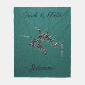 Blauwgroen rugleuning met hoge boog voor spoor en  fleece deken (Voorkant)