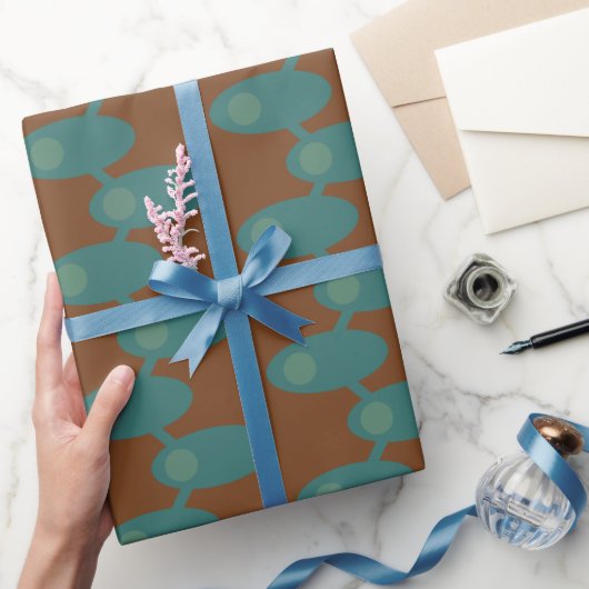 Blauwgroen ruimtevaartuigen cadeaupapier (Geschenken)
