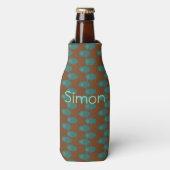 Blauwgroen ruimtevaartuigen flesjeskoeler (Fles Voorkant)