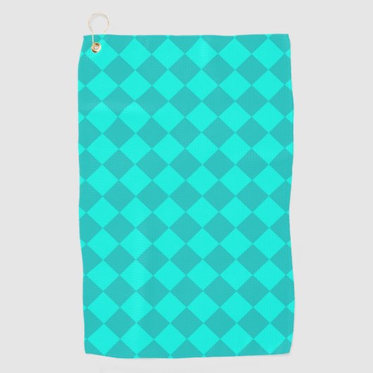 Blauwgroen ruitpatroon van Checker Golfhanddoek (Voorkant)