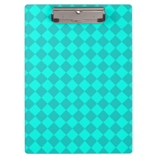 Blauwgroen ruitpatroon van Checker Klembord (Voorkant)