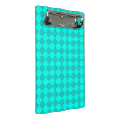 Blauwgroen ruitpatroon van Checker Mini Klembord (Schuin)