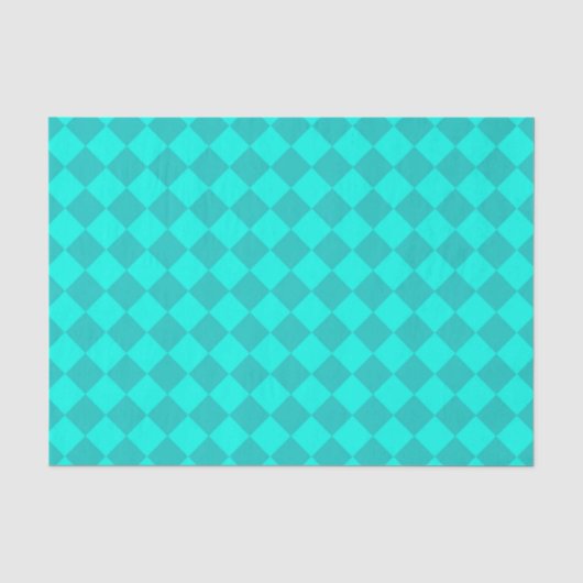 Blauwgroen ruitpatroon van Checker Tissuepapier (Voorkant)