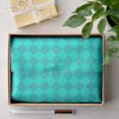 Blauwgroen ruitpatroon van Checker Tissuepapier (Geschenk)