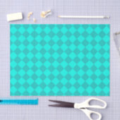 Blauwgroen ruitpatroon van Checker Tissuepapier (Craft)