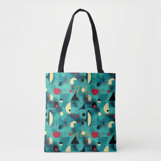Blauwgroen Rust Abstract – Modern in Blauwgroen, G Tote Bag (Voorkant)