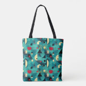 Blauwgroen Rust Abstract – Modern in Blauwgroen, G Tote Bag (Achterkant)