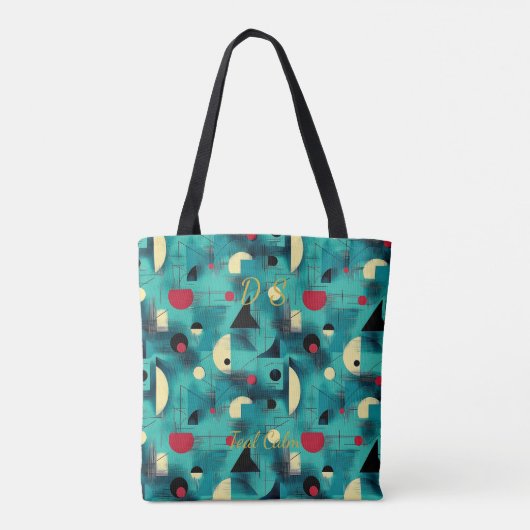 Blauwgroen Rust Abstract – Modern in Blauwgroen, G Tote Bag (Achterkant)
