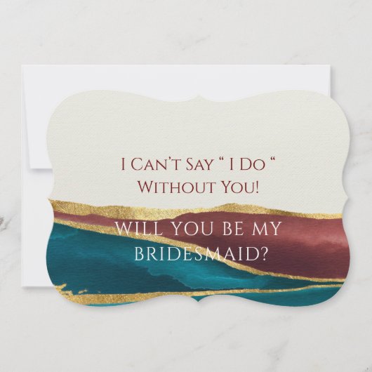 Blauwgroen Rust Agate Gold zal je mijn Bridesmaid  Kaart (Voorkant)