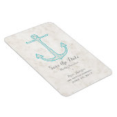 Blauwgroen Rustic Anchor Save the Date Magneet (Rechterzijde)