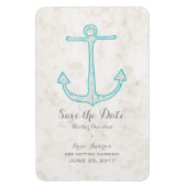 Blauwgroen Rustic Anchor Save the Date Magneet (Verticaal)