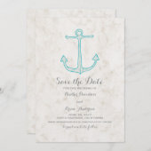 Blauwgroen Rustic Anchor sparen de Datum uitnodige Save The Date (Voorkant / Achterkant)
