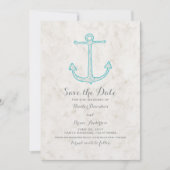 Blauwgroen Rustic Anchor sparen de Datum uitnodige Save The Date (Voorkant)