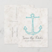 Blauwgroen Rustic Anchor sparen het Briefkaart van (Voorkant / Achterkant)