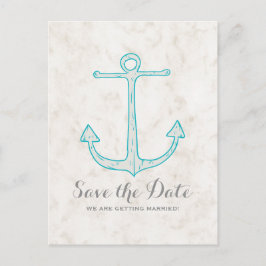 Blauwgroen Rustic Anchor sparen het Briefkaart van