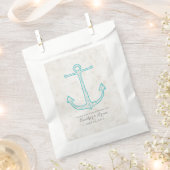 Blauwgroen Rustic Anchor Wedding Bedankzakje (Geknipt)